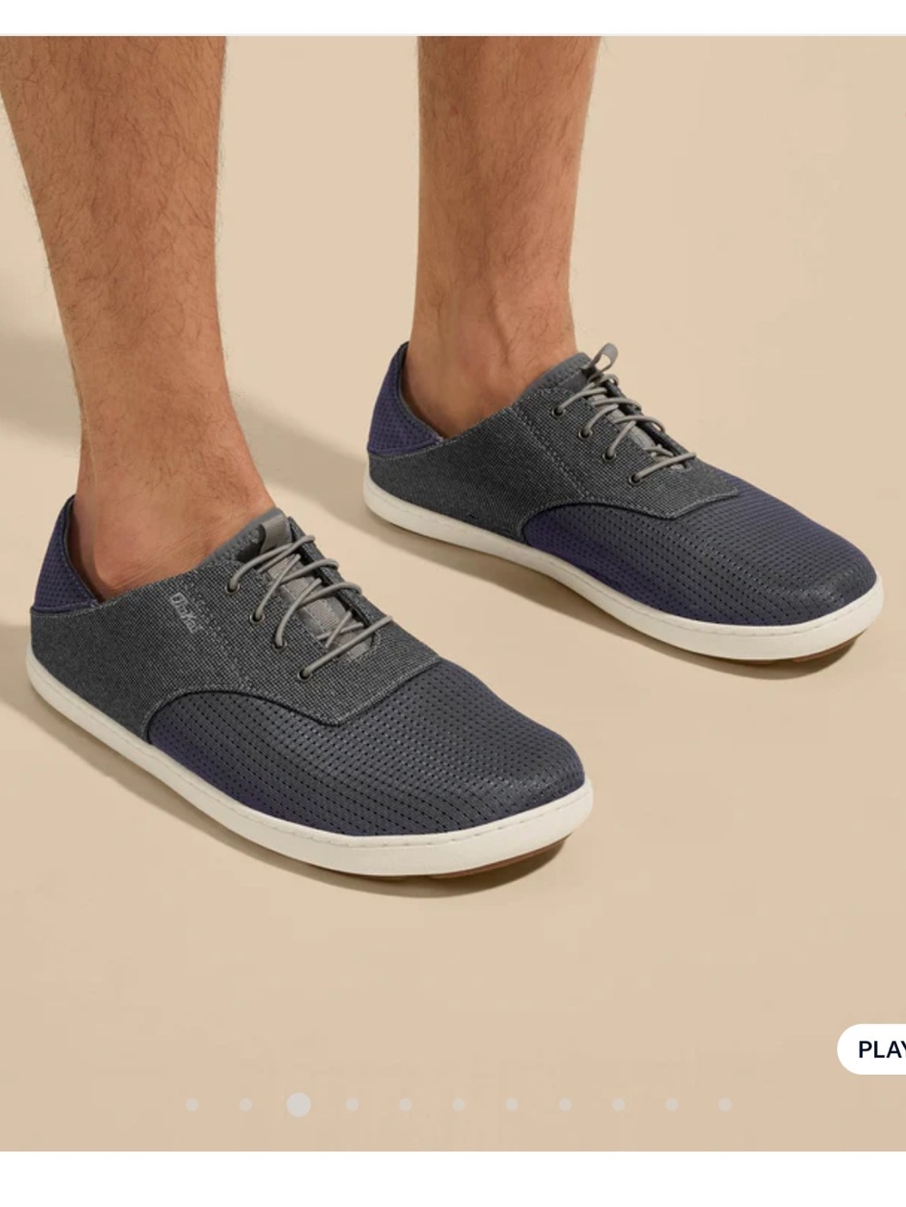 Olukai Gray Nohea Moku No Tie Boat Shoes